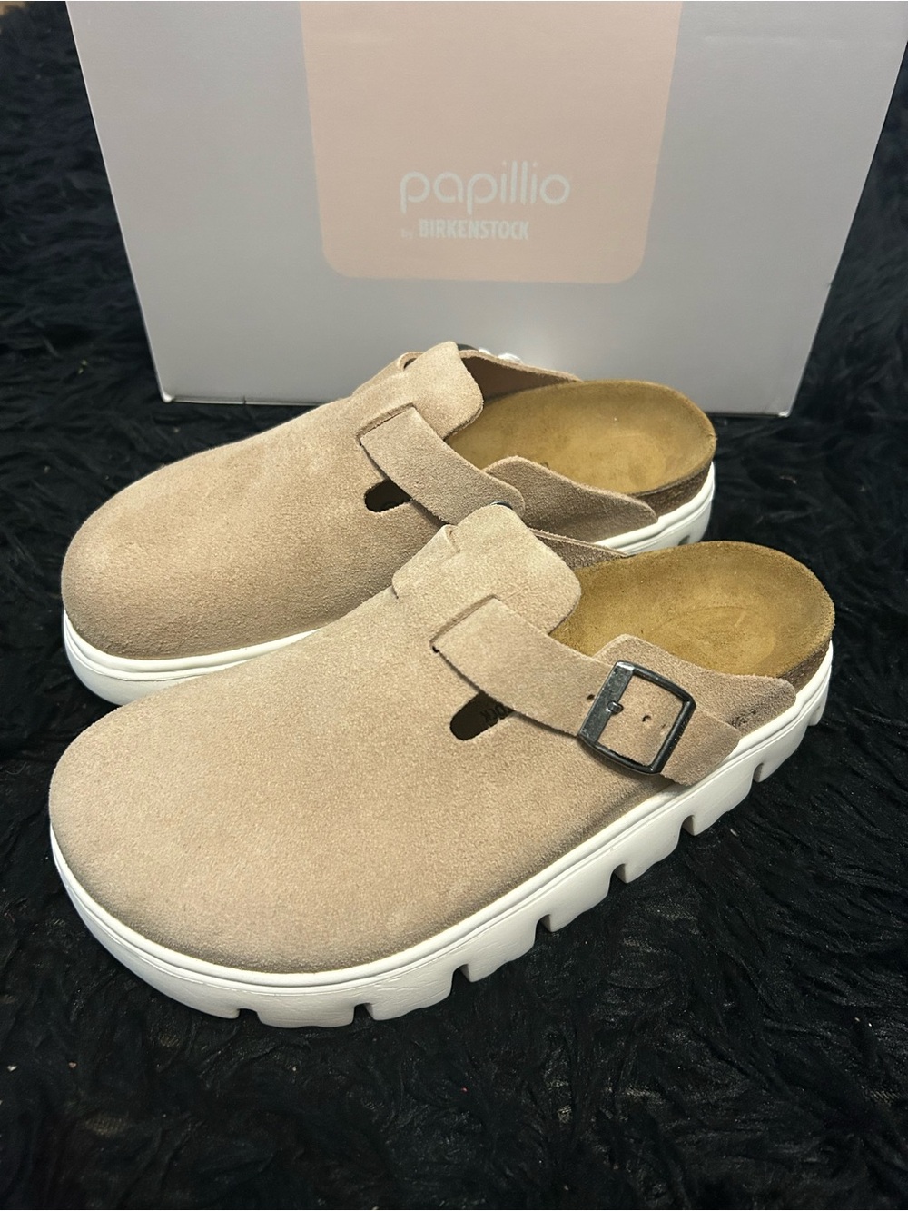 PAPILLIO by BIRKENSTOCK Boston leather platform clogs mules slip on shoes eur 39